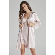 Pierre Cardin Kadın 6015 Saten Gecelik Sabahlık Pijama Takım Şort Takım 6'lı Gelin Çeyiz Seti