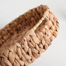 Farah Rattan 3'lü Set - El Yapımı Yuvarlak Su Sümbülü Düzenleyici - Servis ve Sunum Tepsisi