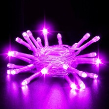 Kuzey Oyuncak 13 Metre Mor Ultra Canlı Net Işık Mor LED Işık Sabit Yanar Mor Fişli 220VOLT Mor Yılbaşı Ağacı Işığı