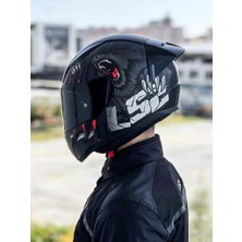 LS2 Rapid 2 Clawn Mat Siyah Gri Kırmızı Kask Hafif Polikarbon Yapı ile Güvenli Sürüş