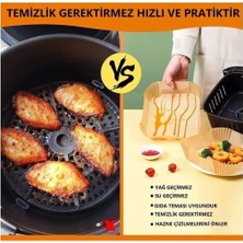 Open Home Airfryer Pişirme Kağıdı Xl-Xxl 50 Adet Kare Fritöz Kağıdı Tek Kullanımlık 20 cm