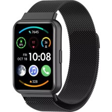 Mimtec Huawei Watch Fit 2 Uyumlu Kordon Hasır Metal Örgü Milano Mıknatıslı Kordon Kayış