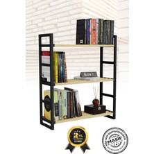 Seowood 3 Katlı Süper Kalite Siyah Ahşap Ayakkabılık, Banyo, Mutfak Dolabı, Çok Amaçlı Raf Ünitesi SEO5003