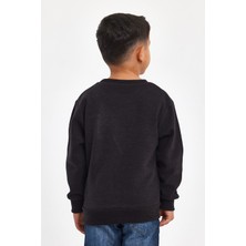 Mrs & Kids 3D Nakışlı  Füme Yünlü Ve Pamuk Kışlık Bisiklet Yaka Çocuk Erkek Sweatshirt