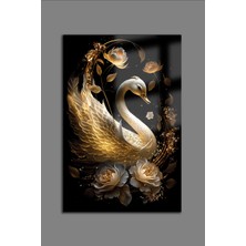 Glass Decoration Beyaz Kuğu Cam Tablo