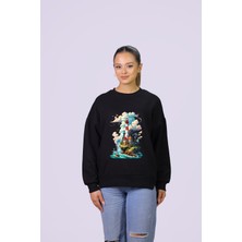 Hgm Collection Deniz Feneri Temalı Özel Tasarım Crop Sweatshirt