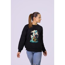 Hgm Collection Deniz Feneri Temalı Özel Tasarım Crop Sweatshirt