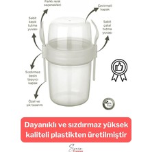 Svein Saklama Kabı Kapaklı Erzak Beslenme Çantası Detox Müsli Diyet Kabı Çok Renkli Container 650 ml