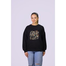 Hgm Collection Baykuş Temalı Özel Tasarım Crop Sweatshirt