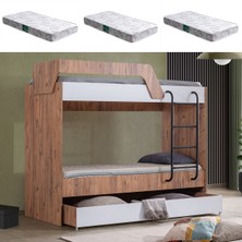 Setay Triple Yavrulu Metal Ayaklı Ranza + 3 Comfort Yatak