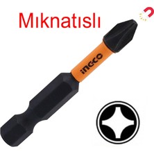 Badem10 Bits Uç Ph2 50 mm Vida Sökme 5 cm Yıldız Matkap Vidalama Ucu S2 Çeliği Mıknatıslı 10 Adet