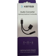 Kensa Apple iPhone Lightning Audio Kulaklık Dönüştürücü Kulaklık ve Şarj Otg