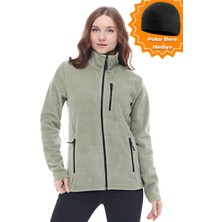 Ghassy Co. Kadın Pro Rüzgar Geçirmez 5 Cepli Tam Fermuarlı Outdoor Polar Ceket TMFR869866011