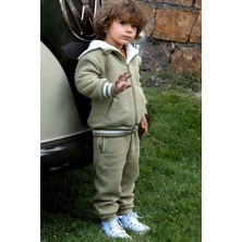 Little Gusto Bürümcük Kapitone Eşofman Bebek Haki