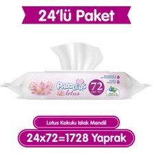 Paddlers Lotus Çiçeği Kokulu Islak Mendil 24X72 Li Koli (1728 Yaprak)