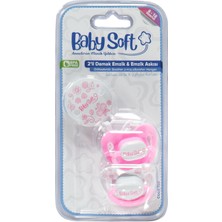 BabySoft 2'li Damak Emzik & Emzik Askısı No:2 Pembe