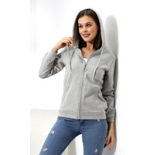 Flyboard Şardonlu Fermuarlı Kapüşonlu Sweatshirt 19116 Grimelanj