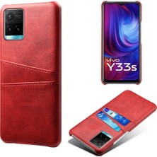 Vivo Y21 / Vivo Y21S / Vivo Y33S Darbeye Dayanıklı Telefon Kaplaması Pu Deri ve Pc Telefon Kılıfı 2 Kart Yuvası ile (Yurt Dışından)