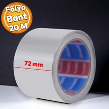 Badem10 Alüminyum Folyo Bant 72 mm x 20 Metre Yanmaz Soba Borusu Bandı