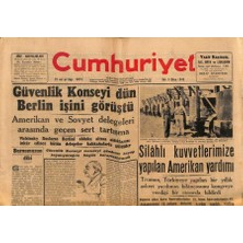 Gökçe Koleksiyon Cumhuriyet Gazetesi 5 Ekim 1948 - Silahlı Kuvvetlerimize Yapılan Amerikan Yardımı  GZ71495