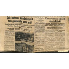 Gökçe Koleksiyon Akşam Gazetesi 28 Şubat 1948 - Çek Buhranı Komünistlerin Tam Galebesiyle Sona Erdi  GZ71473