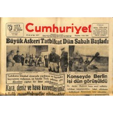 Gökçe Koleksiyon Cumhuriyet Gazetesi 7 Ekim 1948 - Büyük Askeri Tatbikat Başladı  GZ71496