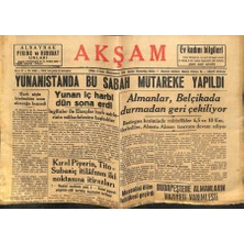 Gökçe Koleksiyon Akşam Gazetesi 18 Ocak 1948 - Yunanistanda Bu Sabah Mütareke Yapıldı  GZ71471