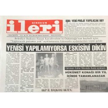Gökçe Koleksiyon Giresun Ileri  Gazetesi 27 Mart 2003 - Belediye Başkanı Hasan Karaibrahim In Osmanağanın Heykeli Için Yaptıracak Paramız Yokaçıklaması GZ30872