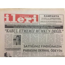 Gökçe Koleksiyon Giresun Ileri Gazetesi  16 Ağustos 2003 - Kabul Etmemiz Mümkün Değil   GZ32390