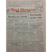 Gökçe Koleksiyon Yeni Giresun Gazetesi  3 Nisan 1995 - Karakış Geri Döndü  GZ34635