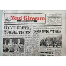 Gökçe Koleksiyon Yeni Giresun Gazetesi 29 Ağustos 2005 Akpnin Hedefi Yamak - GZ44904