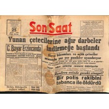 Gökçe Koleksiyon Son Saat Gazetesi 25 Mart 1948 - Yunan Çetecilere Ağır Darbeler Indirmeğe Başlandı  GZ71050