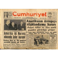 Gökçe Koleksiyon Cumhuriyet Gazetesi 28 Mart 1948 - Amerika Iki Norveç Adasında Üsler Kuruyor  GZ71479