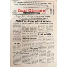 Gökçe Koleksiyon Yeni Giresun Gazetesi   20 Eylül  1994GIRESUNSPOR Rakibi Büyük Görme Erken Gelen Gol ve Sıcaklık Farklı Yenilgi  Getirdi   GZ30041
