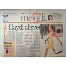 Gökçe Koleksiyon Sabah Gazetesi Melodi Eki 15 Ağustos 1998 Istanbulda Ilk Konser Heyecanı -GZ33226