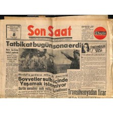 Gökçe Koleksiyon Son Saat Gazetesi 8 Ekim 1948 - Sovyetler Sulh Içinde Yaşamak Istemiyor  GZ71374