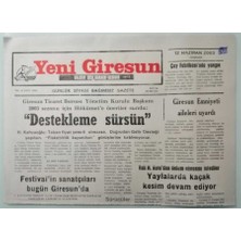 Gökçe Koleksiyon Yeni Giresun Gazetesi 12 Haziran 2003 Giresun Emniyeti Aileleri Uyardı -GZ33297