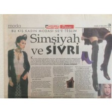 Gökçe Koleksiyon Hürriyet Gazetesi Pazar Eki 21 Ekim 2001 - Simsiyah ve Sivri Modası  GZ35140