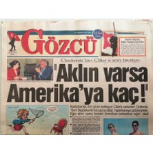 Gökçe Koleksiyon Gözcü Gazetesi 17 Haziran 1997 Cindoruktan Çillere Son Tavsiye -GZ44771