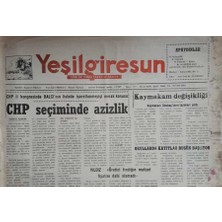 Gökçe Koleksiyon Yeşil Giresun Gazetesi 15 Ağustos 1995-CHP Seçiminde Azizlik   GZ45658