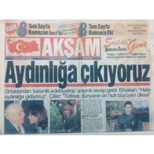 Gökçe Koleksiyon Akşam Gazetesi  - 2 Şubat 1997 - Aydınlığa Çıkıyoruz     GZ46816