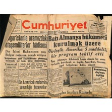 Gökçe Koleksiyon Cumhuriyet Gazetesi 9 Nisan 1948 - Batı Almanya Hükümeti Kurulmak Üzere GZ69709