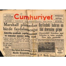 Gökçe Koleksiyon Cumhuriyet Gazetesi 14 Nisan 1948 - Berlindeki Buhran En Had Devresine Giriyor  GZ69716