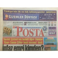 Gökçe Koleksiyon Posta Gazetesi 20 Kasım 1996 - Infaz Emri Kimden?   GZ38600