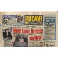 Gökçe Koleksiyon Bulvar Gazetesi 26 Ocak 1987 - Anap , Kepçe Ile Yalan Söylüyor ! GZ62590