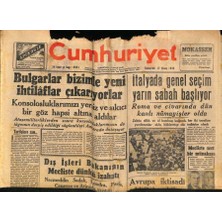 Gökçe Koleksiyon Cumhuriyet Gazetesi 17 Nisan 1948 - Italyada Genel Seçim Yarın Sabah Başlıyor  GZ69582