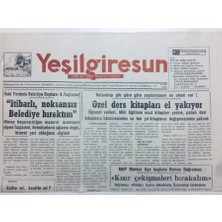 Gökçe Koleksiyon Yeşil Giresun Gazetesi 9 Eylül 1994 - Zam Kapıda   GZ41144