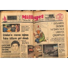 Gökçe Koleksiyon Milliyet Halk Gazetesi 28 Ekim 1976 - Erbakanın Israrına Rağmen Paksu Istifasını Geri Almadı  GZ67936
