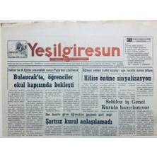 Gökçe Koleksiyon Yeşil Giresun Gazetesi 17 Eylül 1994 - Kilise Önüne Sinyalizasyon   GZ41147