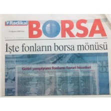 Gökçe Koleksiyon Radikal Gazetesi Borsa Eki 13 Ağustos 2000 - Işte Fonların Borsa Menüsü   GZ41914